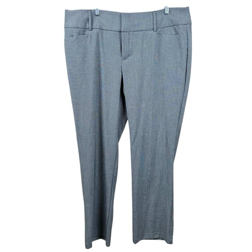 Nine West Black and Gray Hook and Bar Closure Midrise Bootcut Trousers